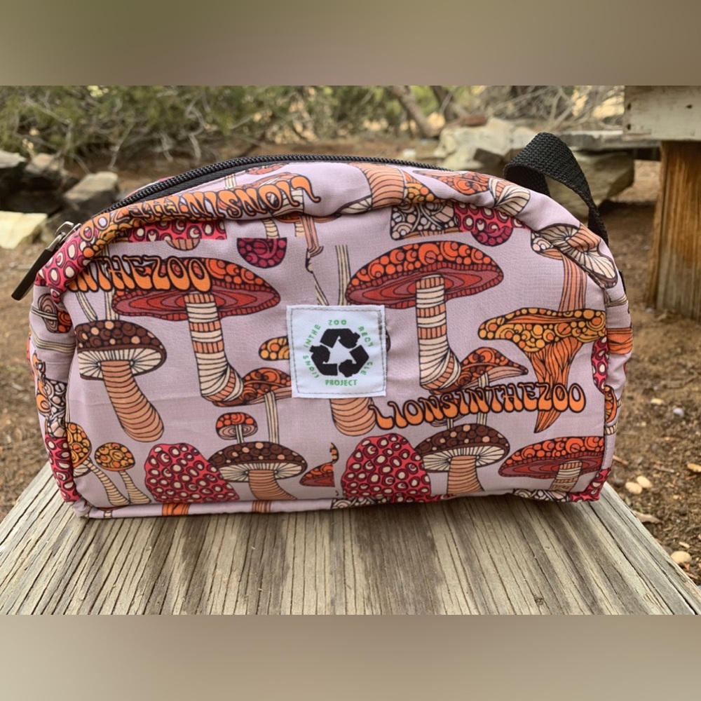 Cosmetic Travel Bag Mushroom Pattern Ripstop Outdoor Style
